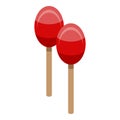 Musical maracas icon, isometric style