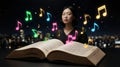 Musical Melodies from an Open Book Royalty Free Stock Photo