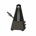 Musical metronome doodle icon, vector color illustration Royalty Free Stock Photo