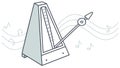 Musical Metronome and Flowing Notes Vector Artwork, vector design Generative AI Royalty Free Stock Photo