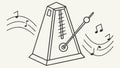 Musical Metronome, Rhythm and Practice, Classic Device, vector design Generative AI Royalty Free Stock Photo