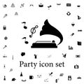 musical microphone with notes icon. party icons universal set for web and mobile