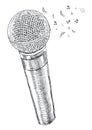 Musical microphone on white background. Vector illustration.