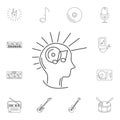 Musical mind icon. Simple element illustration. Musical mind sym