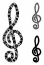 Musical notation Mosaic Icon of Joggly Parts Royalty Free Stock Photo