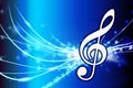 Musical Note on Abstract Light Background