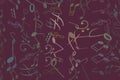 Musical note abstract, tone chromatic scale texture, backdrop or background. Design, concept, artwork & decoration.