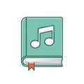 Musical Note Book Icon Teal Color Flat Design Illustration Royalty Free Stock Photo