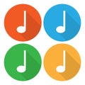 Musical note, colourful web icon set, vector illustration Royalty Free Stock Photo