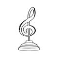 Musical note golden trophy icon