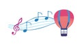 Musical Note Hot Air Balloon, Harmony in Flight, Creative Design Concept, vector design Generative AI Royalty Free Stock Photo