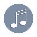 musical note icon in badge style. One of web collection icon can be used for UI, UX Royalty Free Stock Photo