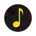Musical note icon elegant black round button Royalty Free Stock Photo