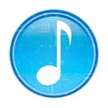 Musical note icon floral blue round button Royalty Free Stock Photo