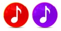 Musical note icon glossy round buttons illustration Royalty Free Stock Photo