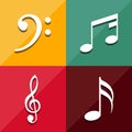 Musical note icons set great for any use. Vector EPS10. Royalty Free Stock Photo