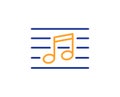 Musical note line icon. Music sign. Vector Royalty Free Stock Photo