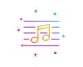 Musical note line icon. Music sign. Vector Royalty Free Stock Photo