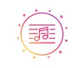 Musical note line icon. Music sign. Vector Royalty Free Stock Photo