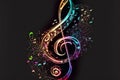 Musical note staff treble clef notes musician concept, abstract background