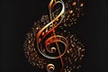 Musical note staff treble clef notes musician concept, abstract background