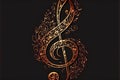 Musical note staff treble clef notes musician concept, music and sound