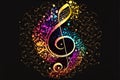 Musical note staff treble clef notes musician concept, music and sound