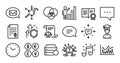 Musical note, Teamwork question and Attachment line icons set. Vector
