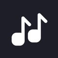 Musical notes dark mode glyph ui icon