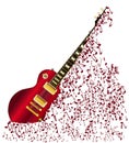 Musical Notes Fragmenting Guitar Royalty Free Stock Photo