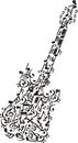 Musical notes guitar Royalty Free Stock Photo