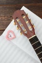 Musical notes with guitar and heart. Royalty Free Stock Photo