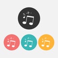 Musical notes Icon isolated on grey. Vector Illustration Royalty Free Stock Photo