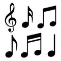 Musical notes icon. Vector illustration Royalty Free Stock Photo