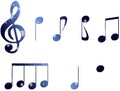 Set of stylized Music notes isolated Royalty Free Stock Photo