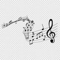 Musical notes melody on transparent background Royalty Free Stock Photo