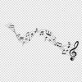 Musical notes melody on transparent background Royalty Free Stock Photo