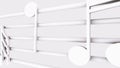 Musical notes on music line, computer generated. 3d render classic background with ticker