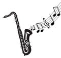 Musical notes with saxophone