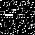 Musical Notes, Seamless Pattern Background Vector Illustration