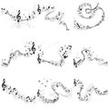 Musical notes staff set Royalty Free Stock Photo