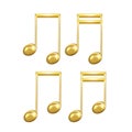 Musical Notes Symbols In Golden Color Set Vector Royalty Free Stock Photo