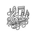 Musical Notes and Treble Clef Ornament Royalty Free Stock Photo