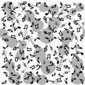 Musical notes and violins seamless
