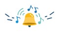 Musical Notification Bell, Sound Alert Icon, vector design Generative AI Royalty Free Stock Photo