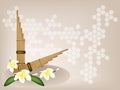 Musical Pan Flute and Plumeria Flower on Brown Bac Royalty Free Stock Photo