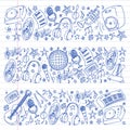 Musical pattern for posters, banners. Music festival, karaoke, disco, rock.