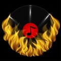 Musical plate and fire Royalty Free Stock Photo