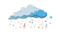 Musical Rain Cloud Vector Graphic, Creative Weather Concept, vector design Generative AI Royalty Free Stock Photo