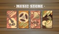 Musical retro cards Royalty Free Stock Photo